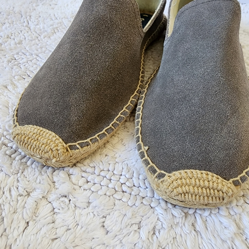 Soludos grey suede slip-on flat espadrilles shoes US 7 New - Picture 2 of 9